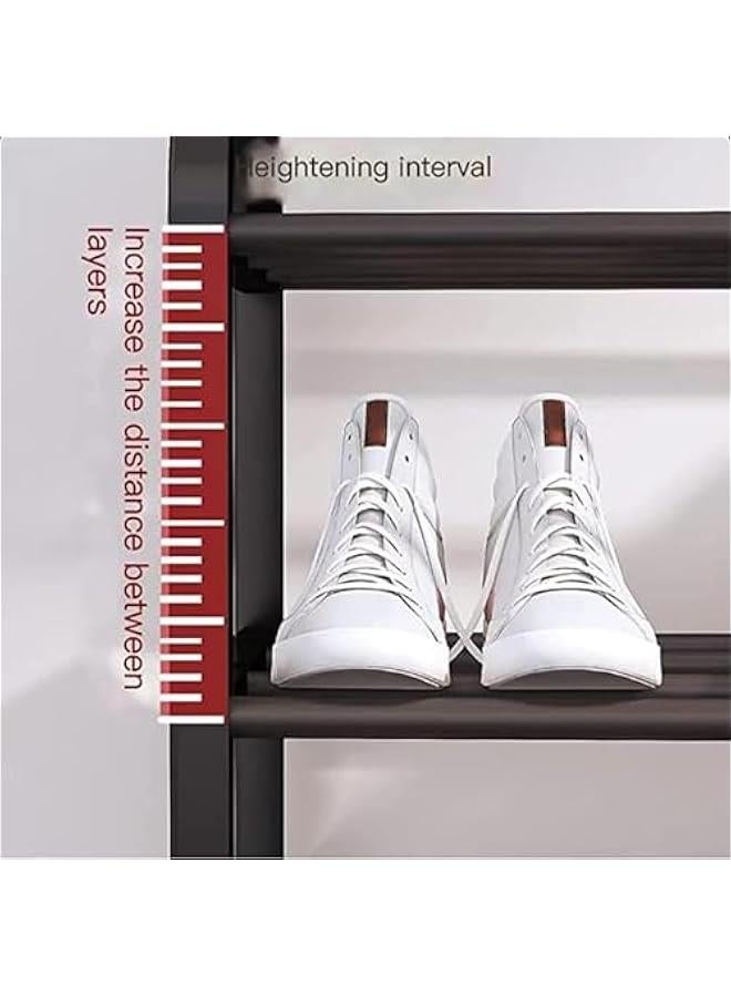 HOOKOR Shoe Racks, Free Standing Shoe Storage 5 Tier Shoe Rack Shelf Storage Organizer Stand Holder Keep Room Neat Door Space Saving (Black, 5-Tier) - Image 2