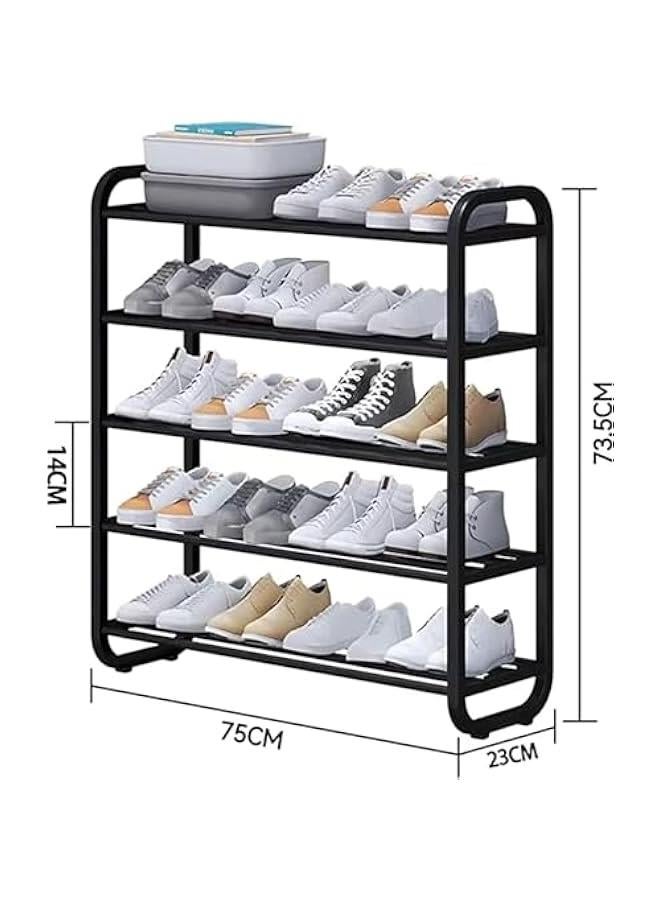 HOOKOR Shoe Racks, Free Standing Shoe Storage 5 Tier Shoe Rack Shelf Storage Organizer Stand Holder Keep Room Neat Door Space Saving (Black, 5-Tier) - Image 4