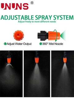 UNUNS Garden Irrigation System,DIY Saving Water Automatic Irrigation Equipment Set,20M Drip Irrigation With 20pcs Adjustable Sprinkler Heads For Garden Greenhouse Lawn Patio  - Image 3