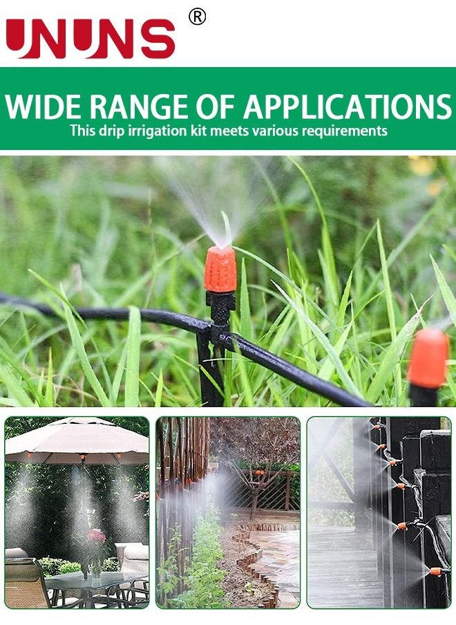 UNUNS - Garden Irrigation System,DIY Saving Water Automatic Irrigation Equipment Set,20M Drip Irrigation With 20pcs Adjustable Sprinkler Heads For Garden Greenhouse Lawn Patio - Image 1
