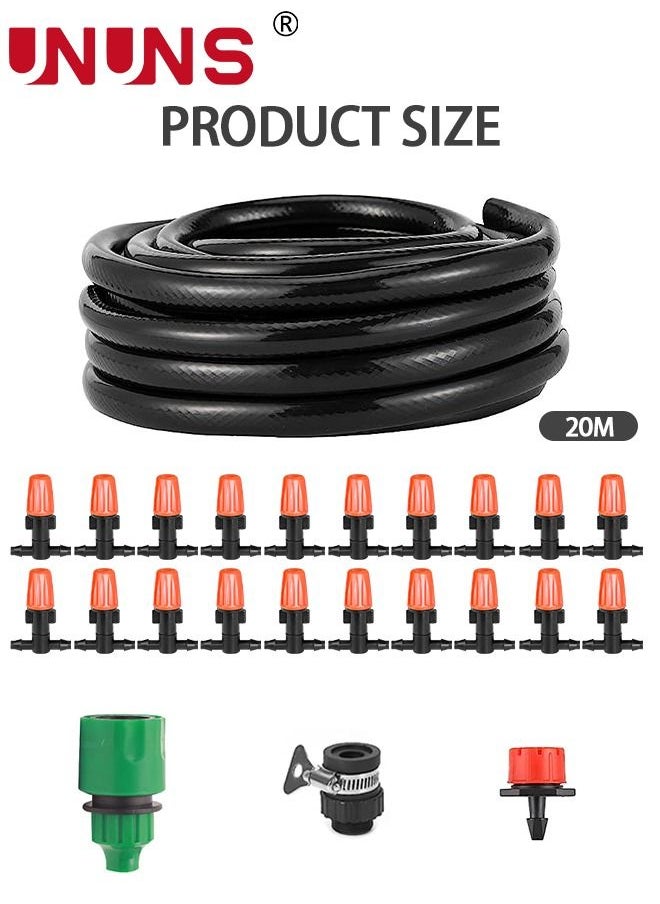 UNUNS - Garden Irrigation System,DIY Saving Water Automatic Irrigation Equipment Set,20M Drip Irrigation With 20pcs Adjustable Sprinkler Heads For Garden Greenhouse Lawn Patio - Image 1