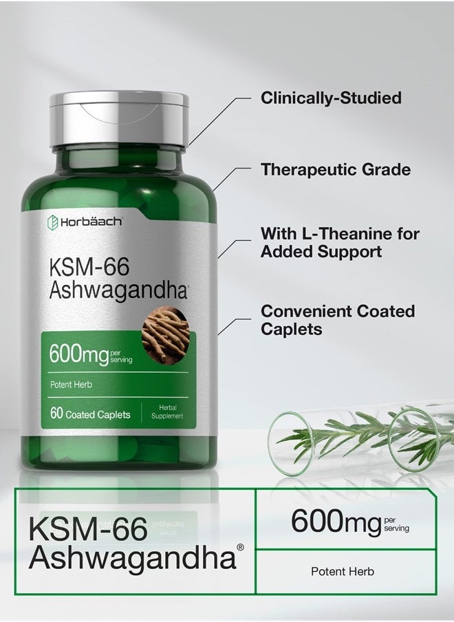 Horbaach KSM-66 Ashwagandha 600mg, 60 Coated Caplets  - Image 3