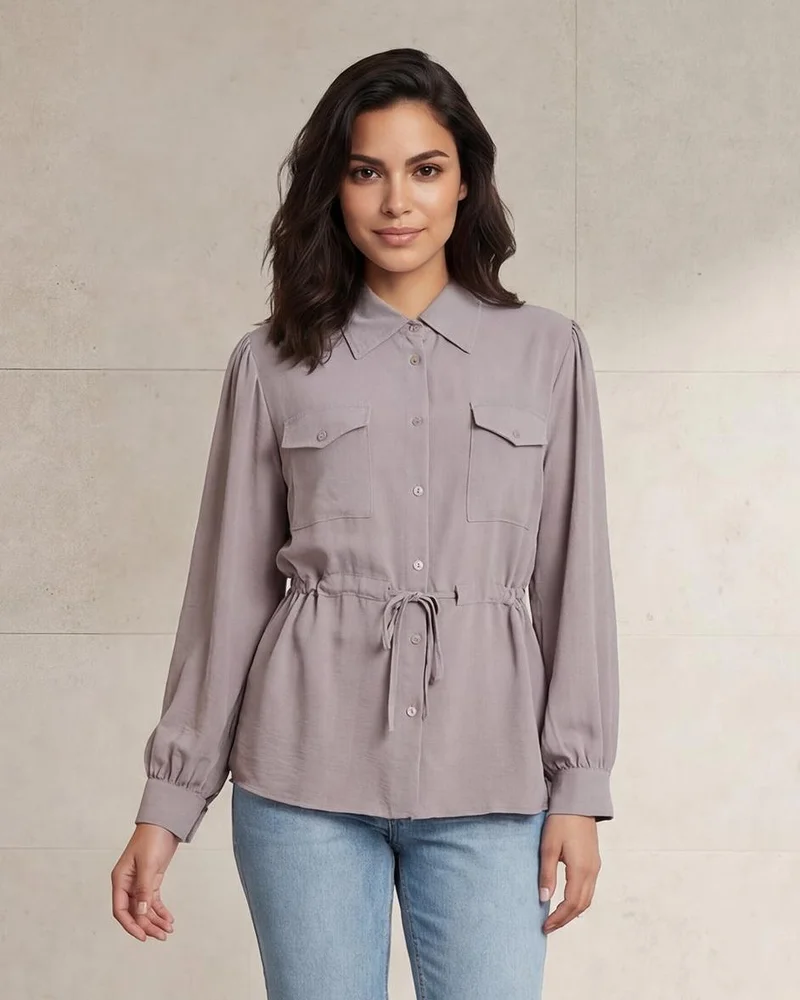 ردتاغ Women Grey Casual Blouse