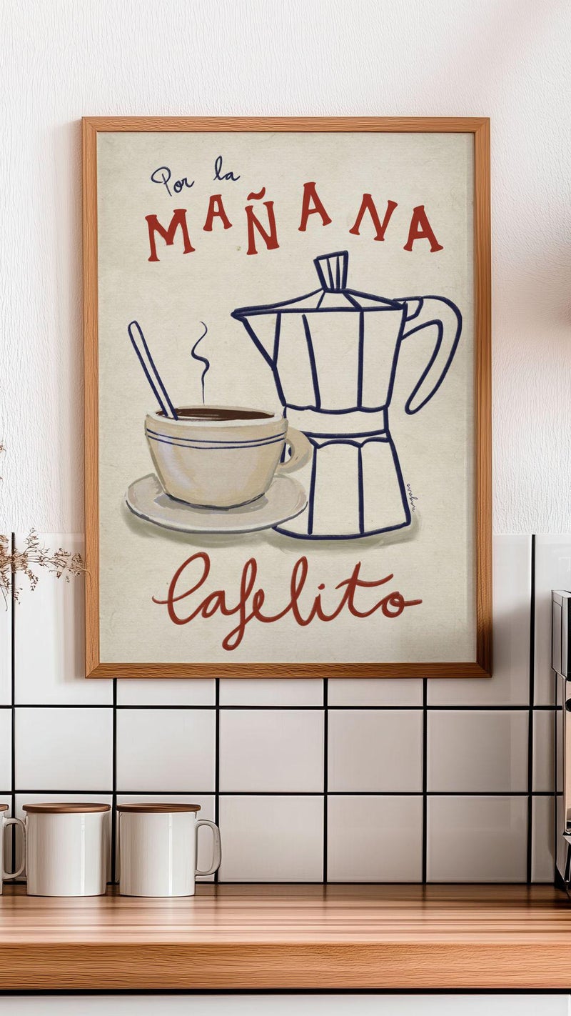 TNESSENTIAL Coffee and Coffee Print | Vintage Coffee Poster | Italian Moka Pot | Food Art | Kitchen Decor (UNFRAMED) - Image 2