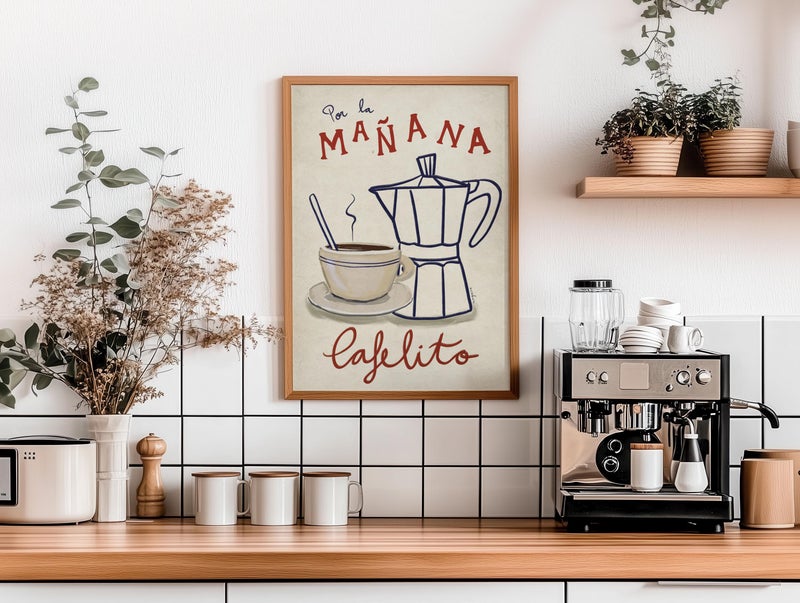 TNESSENTIAL Coffee and Coffee Print | Vintage Coffee Poster | Italian Moka Pot | Food Art | Kitchen Decor (UNFRAMED) - Image 5