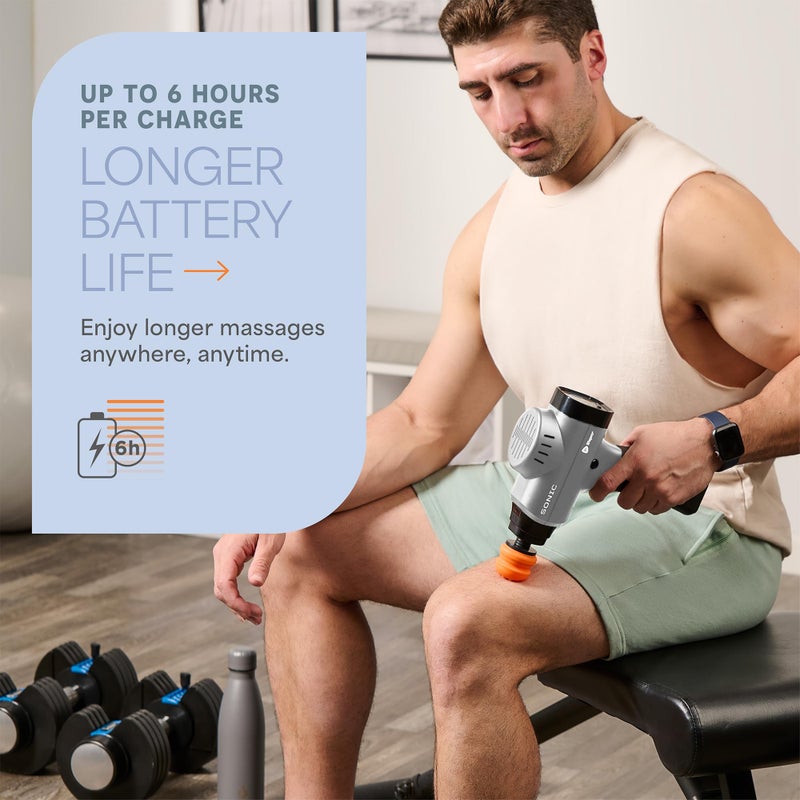 LifePro مسدس تدليك لايف برو، مسدس تدليك العضلات، مسدس تدليك الأنسجة العميقة، مسدس تدليك، مسدس تدليك العضلات، مسدس تدليك الظهر، مسدس تدليك النبض للرياضيين، يتضمن 8 رؤوس تدليك، 5 سرعات - Image 4