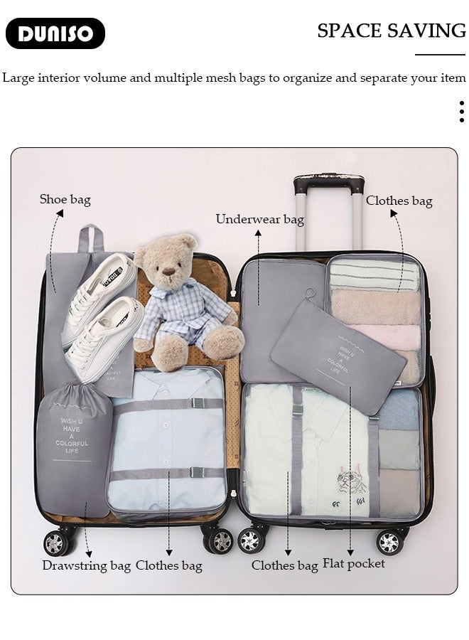 DUNISO 7 Piece Travel Organizer Bags for Luggage, Waterproof and Durable Travel Bags, Packing Cubes for Travel, Compression Cubes for Suitcases, Travel Bags for Clothes, Toiletries, Clothing, Underwear  - Image 2
