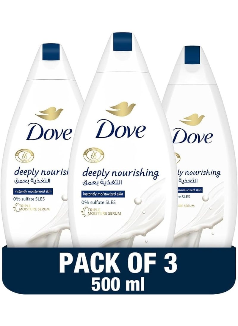 دوف غسول للجسم مغذي بعمق، 3 × 500 مل - Image 1