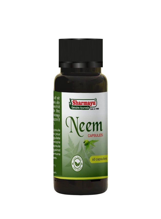 Sharmayu Neem Capsules - Ayurvedic Blood Purifier for Acne, Immunity Booster & Detox | Natural Neem Extract for Skin Health, Oral Hygiene & Sugar Balance - Image 1