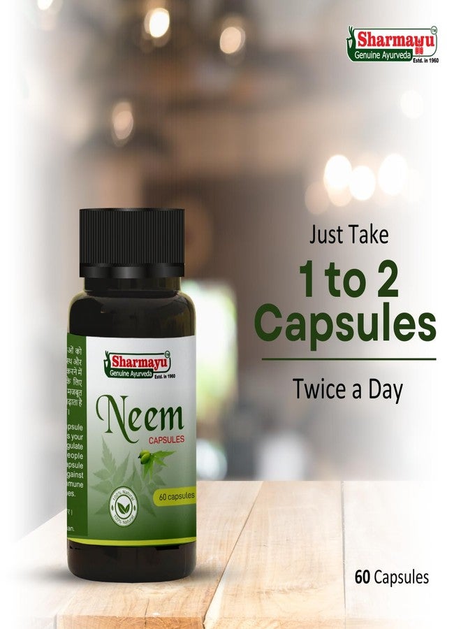 Sharmayu Neem Capsules - Ayurvedic Blood Purifier for Acne, Immunity Booster & Detox | Natural Neem Extract for Skin Health, Oral Hygiene & Sugar Balance - Image 3