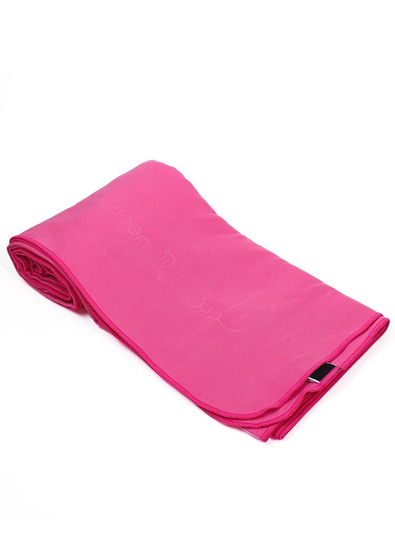 لدين منشفة الجسم المطورة (90*180 سم) فوشي + حقيبة - Image 2