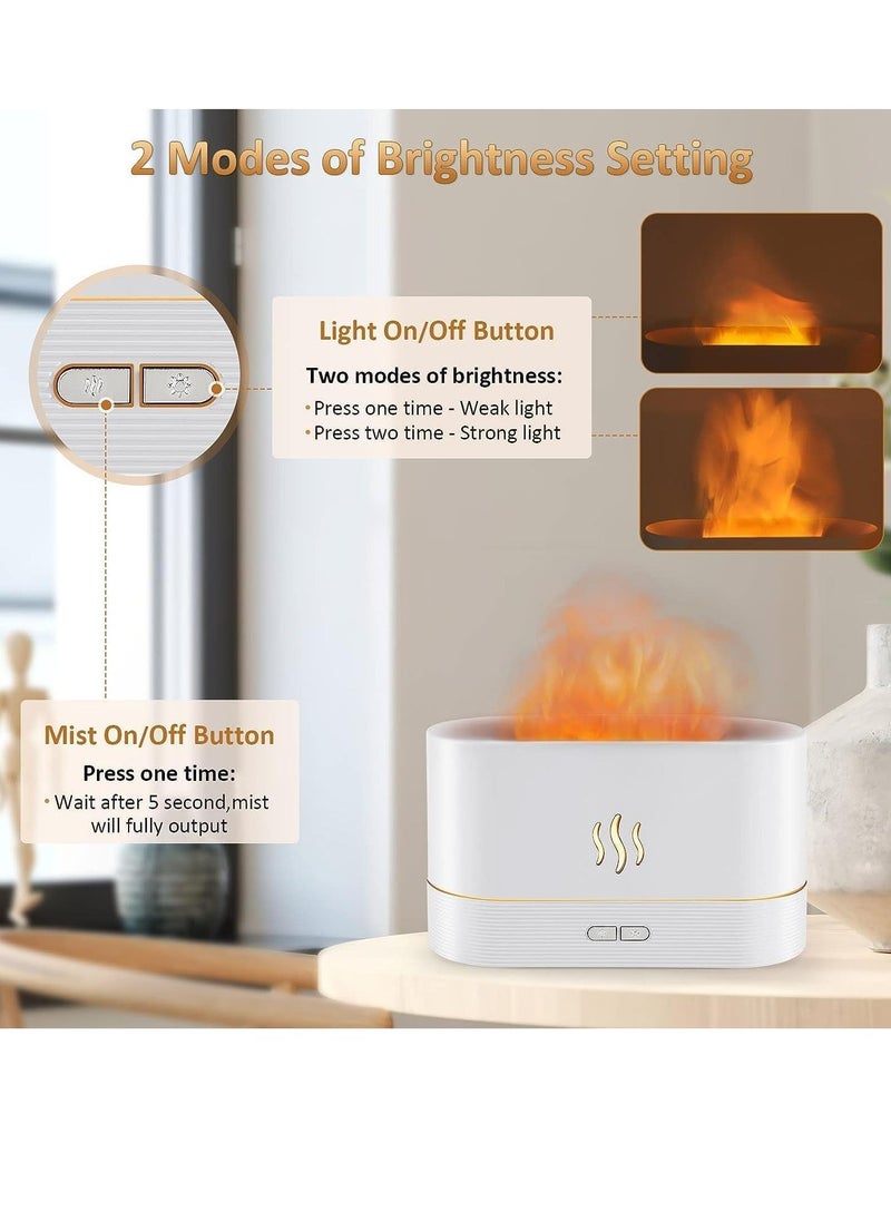 Flame Diffuser Humidifier-Auto Off 180ml Essential Oil Diffuser-2,Modes Brightness Aroma Humidifier with Fire Flame Effect for Home,Office,Spa,Gym(Black) - Image 4