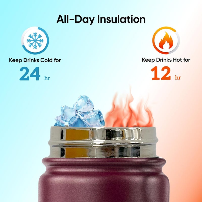 SOLARA Insulated Water Bottle 650ml, Hot Water Bottle, Thermosteel Water Bottle for Travel, Home, Office, School, Gym, Adults, Water Bottle Hot and Cold, Sipper Bottle, Dark Intentions - Image 3