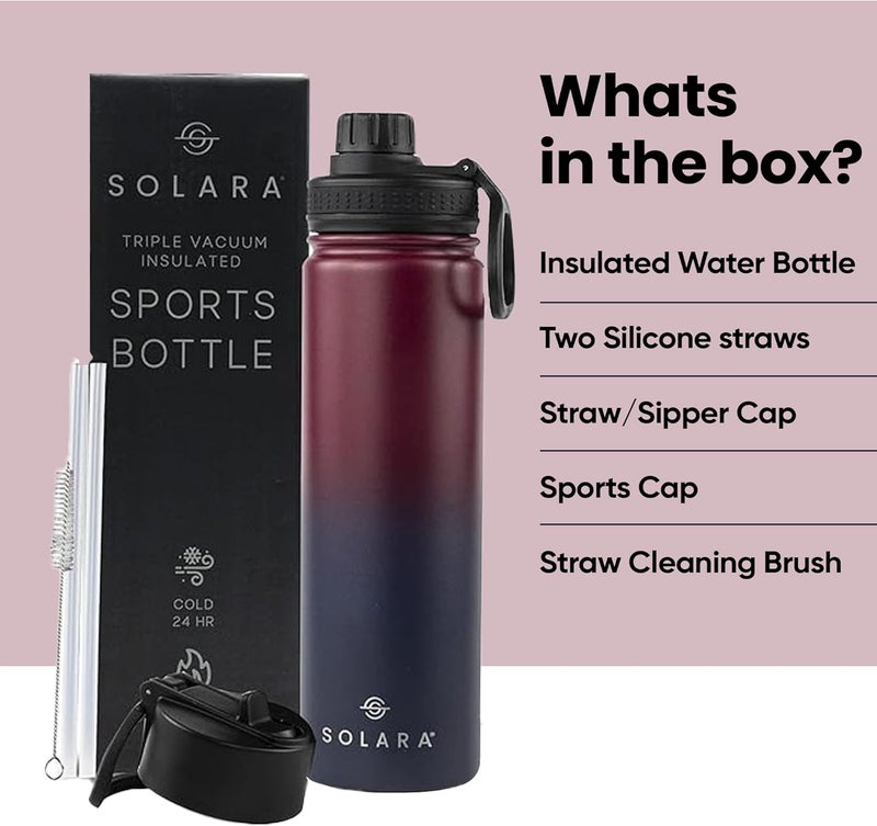 SOLARA Insulated Water Bottle 650ml, Hot Water Bottle, Thermosteel Water Bottle for Travel, Home, Office, School, Gym, Adults, Water Bottle Hot and Cold, Sipper Bottle, Dark Intentions - Image 5