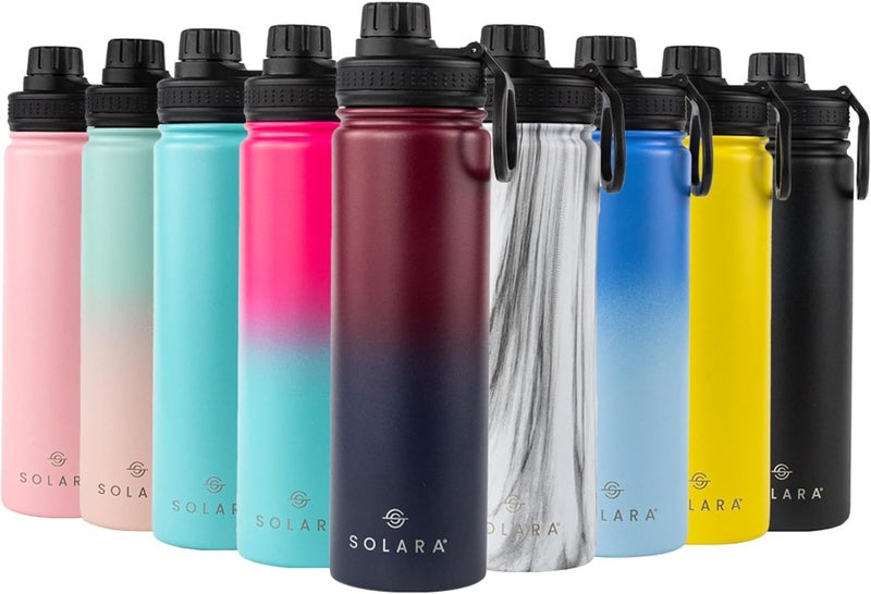SOLARA Insulated Water Bottle 650ml, Hot Water Bottle, Thermosteel Water Bottle for Travel, Home, Office, School, Gym, Adults, Water Bottle Hot and Cold, Sipper Bottle, Dark Intentions - Image 1