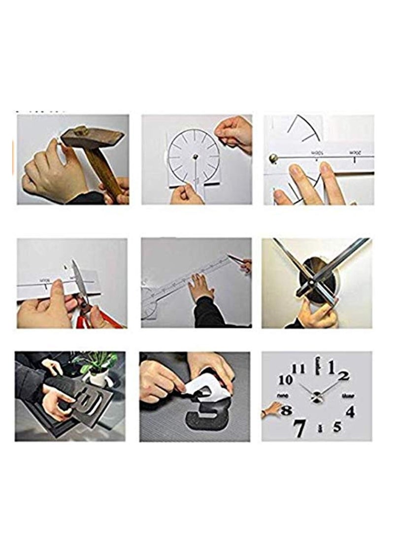 Loquat 3D wall clock frameless DIY Wall Clock Acrylic Sticker wall clock modern design clock - Image 3