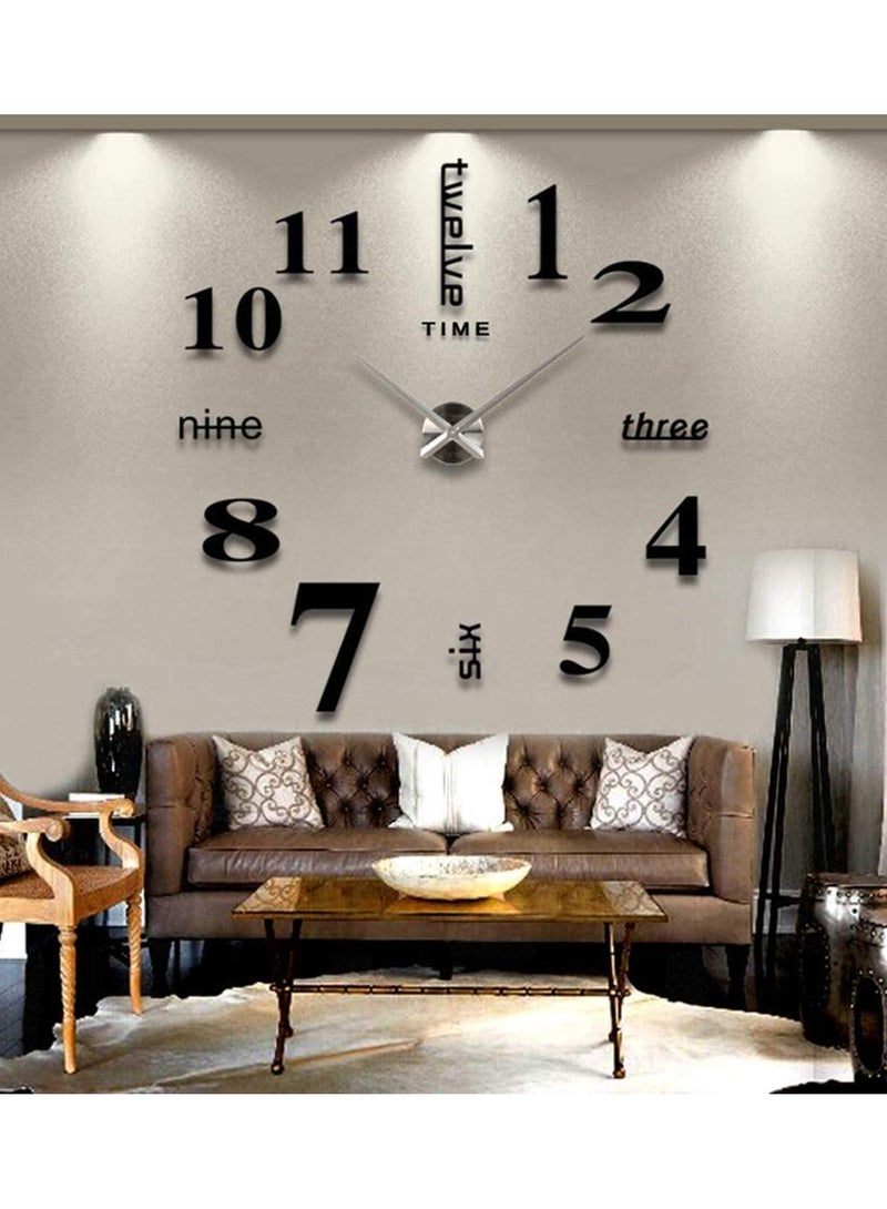 Loquat 3D wall clock frameless DIY Wall Clock Acrylic Sticker wall clock modern design clock - Image 2