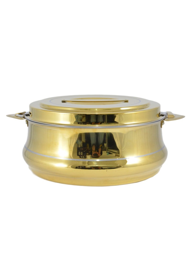 Homemaker Riyadh Hotpot 3500ml Capacity - Unique Locking Lid - High Quality Stainless Steel - Gold & Silver Line - Image 3