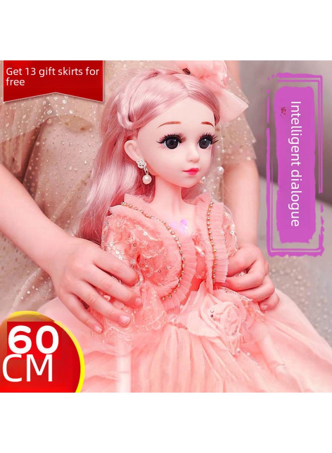 60cm Oversized Doll Dress Set Girl Princess Large Toy For Children Birthday June 1 Year Gift-Color:Upgraded Blink Eli Princess-Height:Music: 60cm 13 Clothes + Gifts 2 + Exquisite Gift Box - Image 2