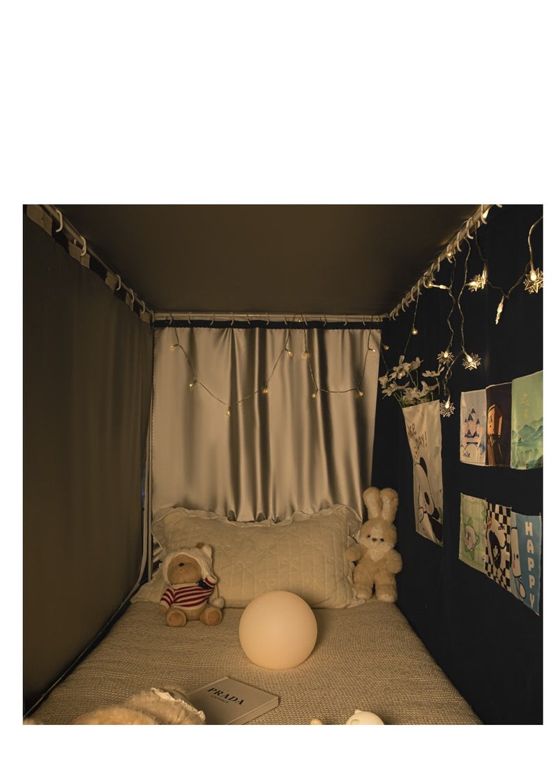 Bed Canopy Tents Curtain Blackout Curtain Single Bed Tent Curtain Student Shading Cloth Bed Canopy Mosquito Net Student Sleep Privacy Protection - Image 2