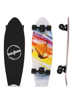 BAYBEE 68 CM Skating Board For Kids Adults With 7 Layer Maple Wood Deck Pp Wheels Double Kick Concave Skating Board For Beginners Learners Skateboard For Teen Boys Girls Above 5 Years Penguin  - Image 1