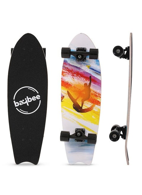 68 CM Skating Board For Kids Adults With 7 Layer Maple Wood Deck Pp Wheels Double Kick Concave Skating Board For Beginners Learners Skateboard For Teen Boys Girls Above 5 Years Penguin
