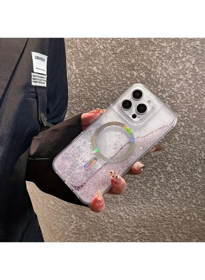 Temu Glossy clear phone case with colorful magnetic ring supports fast wireless charging Durable material protects the phone from shocks and scratches Raised edges to protect the camera and screen Compatible with iPhone 14 Pro - Image 2