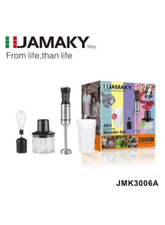 جامايكا خلاط يدوي جاماكي 4 في 1، 2000 واط، متعدد الاستخدامات، سعة 700مل، JMK 3006A - Image 2