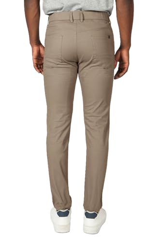 Plaid&Plain Men's Skinny Stretchy Khaki Pants Colored Pants Slim Fit Slacks Tapered Trousers 819 D-P-Khaki 36X30 - Image 4