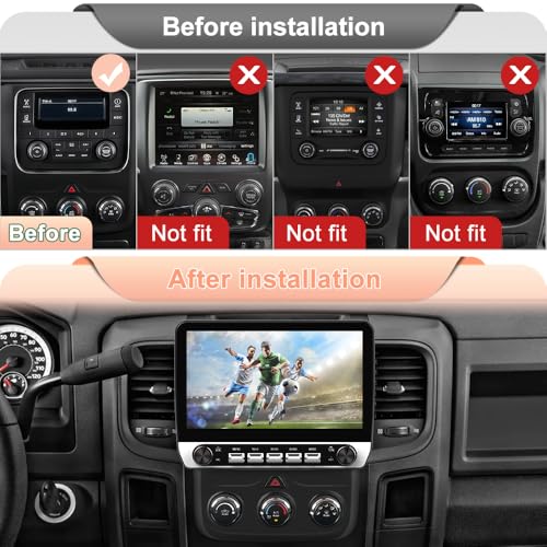 Votheon 10.1" Car Radio Stereo for Dodge RAM 1500 2500 3500 2013-2018 | Android 13 Quad-Core | 2GB+64GB | CarPlay Android Auto | WiFi Bluetooth GPS | FM AM RDS DSP | SWC | Backup Camera - Image 2