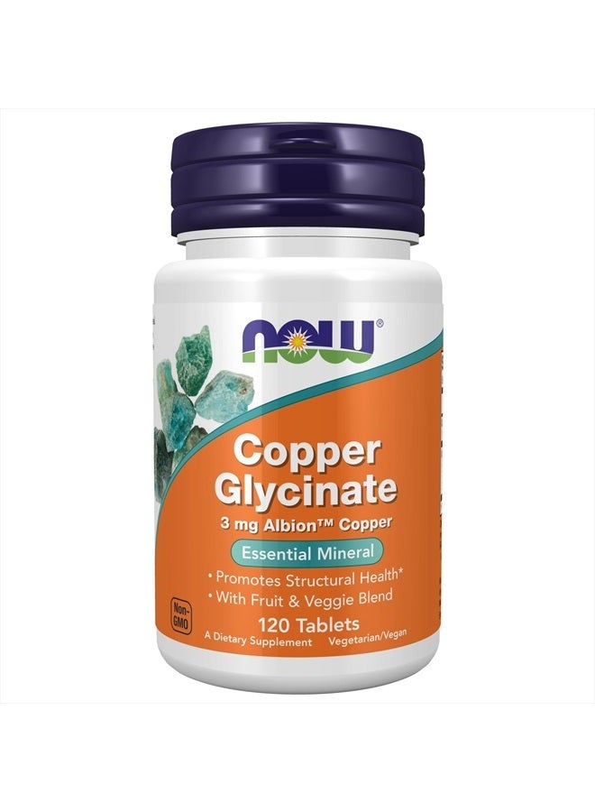 now Supplements, Copper Glycinate with 3mg Albion Copper, Promotes Structural Health*, 120 Tablets, Light Gray, Tan - Image 1
