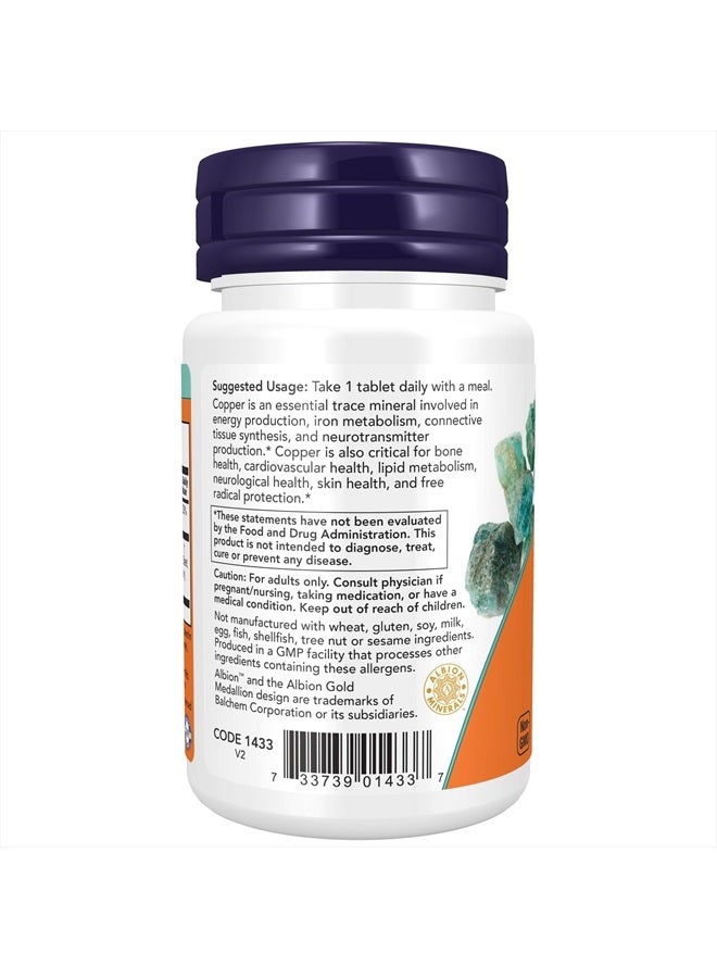 now Supplements, Copper Glycinate with 3mg Albion Copper, Promotes Structural Health*, 120 Tablets, Light Gray, Tan - Image 3