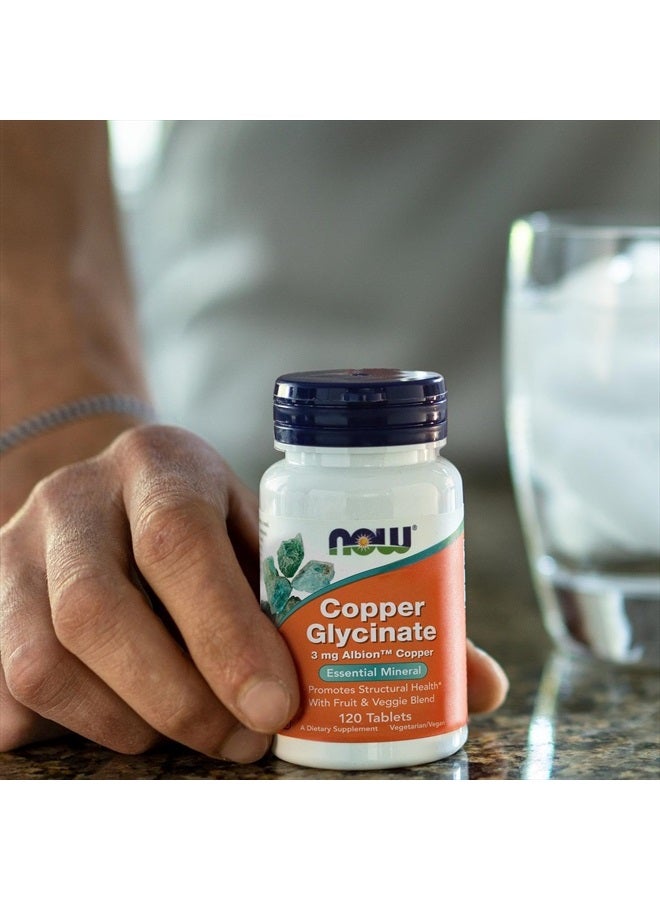 Now Copper Glycinate Tablets 3Mg 120'S