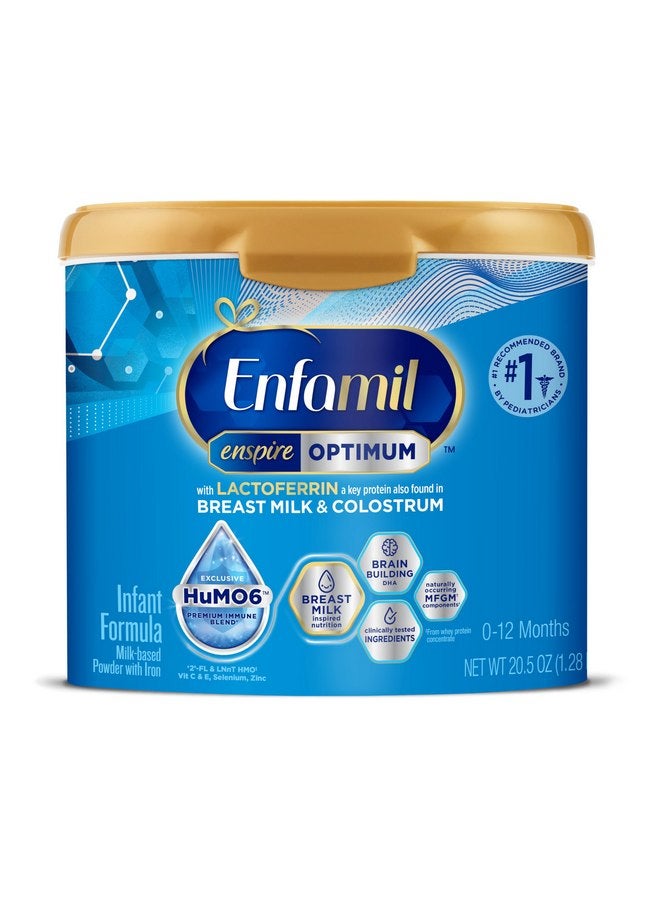 Enfamil Enspire Optimum Baby Formula, with Immune-Supporting Lactoferrin, Our Closest Formula to Breast Milk, Brain Building DHA, Dual Prebiotics, Infant Formula Powder, Baby Milk, 20.5 Oz - Image 1