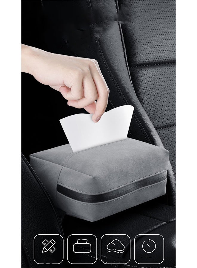 Car Tissue Holder for 120 Standard Tissue Vehicle Seat Extra Large Suede Tissue Box Cover Napkin Box - Image 2
