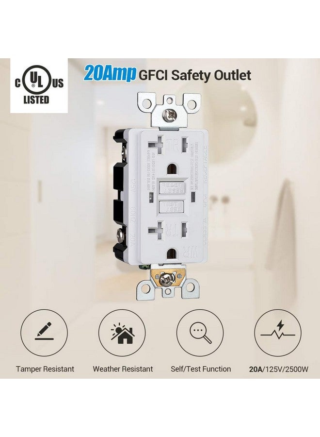 DEWENWILS 5-Pack GFCI Outlet 20Amp, Outdoor Weather-Resistant(WR), Tamper-Resistant(TR), UL Listed, Gfi Self-Test, LED Indicator, Wallplate Included with Thinner Design, White - Image 2