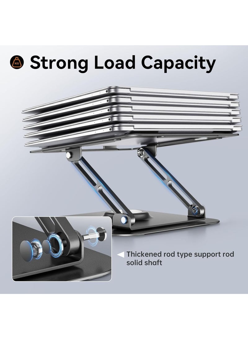 مس تيارا حامل كمبيوتر محمول للمكتب، حامل كمبيوتر قابل للتعديل بقاعدة دوارة 360 درجة، حامل كمبيوتر محمول مريح للعمل التعاوني، حامل كمبيوتر محمول قابل للطي والحمل، مناسب لجميع أجهزة الكمبيوتر المحمولة مقاس 10-16 بوصة - Image 5