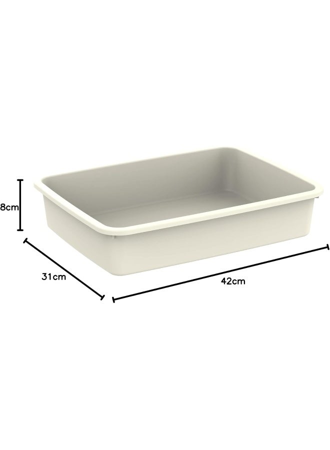 Cosmoplast صينية كبيرة عالمية متعددة الاستخدامات بلاستيك أبيض فاتح 42x31x8 سم  - Image 5
