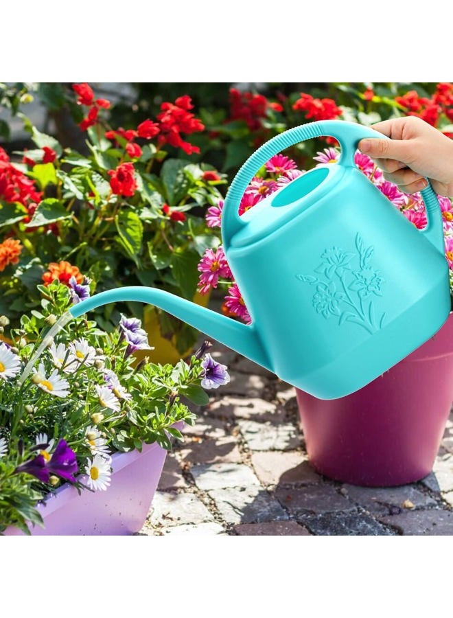 Fasmov 1-Gallon Plastic Watering Can with Comfortable Handle, Garden Watering Cans Long Spout for Indoor Outdoor Watering Plants, Bright Blue - Image 4