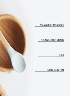 Avanchy Avanchy Bamboo Baby Bowl & Spoon - Baby Cutlery - Bamboo Kids Bowl - BPA Free Bowl - Bamboo Kids Utensils - Baby Bowl and Spoons Set, Green - 5" x 3"  - Image 2