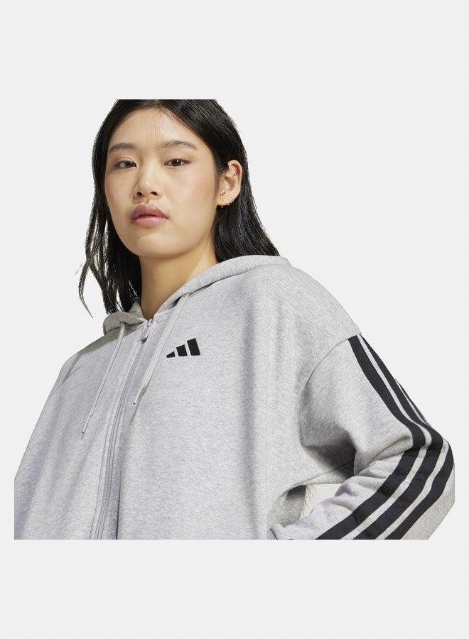 Adidas essentials 3-stripes french terry full zip women's hooded track top - Image 3