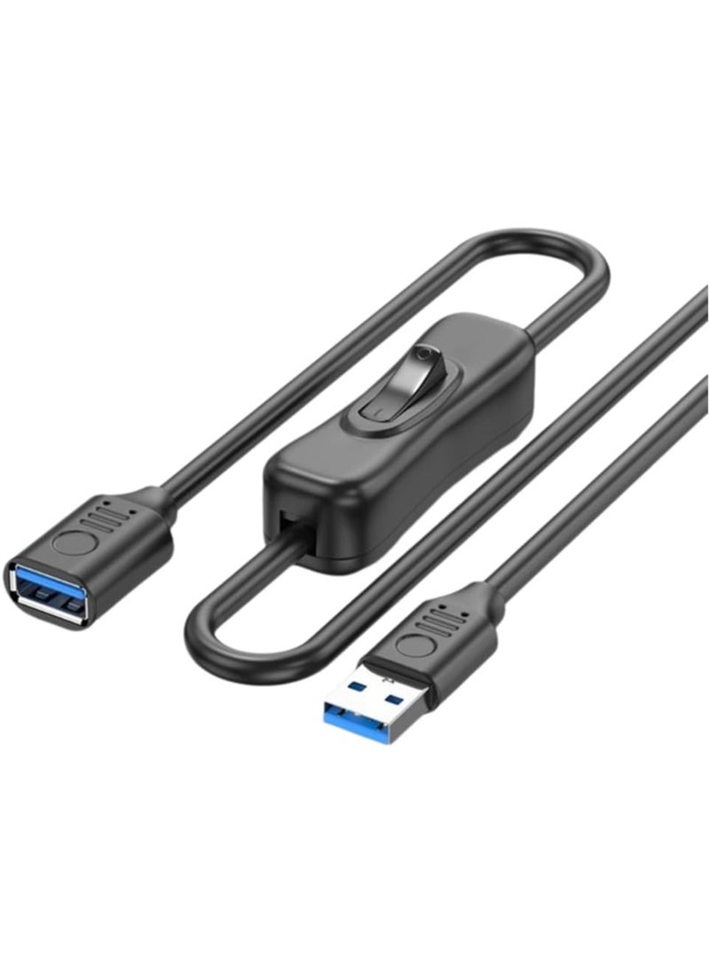 CMGTYYD USB3.0 Extension Cable with Power Button 5Gbps Data Transfer Male to Female Extend Cord 3.3ft for Keyboard PowerSwitch  - Image 1