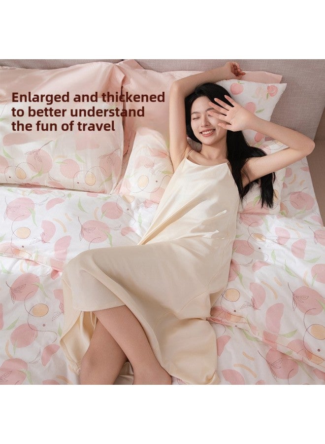 Time Disposable Bed Sheet Quilt Cover Pillowcase Travel Portable Double Four-piece Travel Suit Increased Thickening-Color:[Vacuum] Women's White Throwing Bathrobe 100cm 1 Pack - Image 4