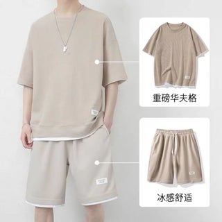TikTok Live Broadcast Explosive Suit Mens Advertising Shirt High Quality Mens Solid Color T-Shirt Casual Breathable Short Sleeve Top TZ01 apricot - pzsku/Z3CC371D311DDA4D95DE3Z/45/1750435897/f377514d-651d-46fb-abee-f0175862d4e0