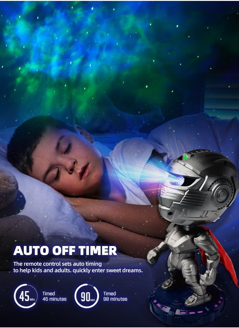 ARNOTEC - Mecha warrior Light Projector with Nebula,Timer and Remote Control, Starry Night Light Room Decor Aesthetic for Kids - Image 1
