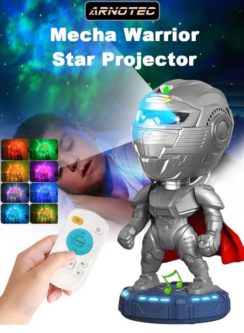 Mecha Warrior Star Projector – 2-in-1 Nebula Galaxy Light with Remote Control, Timer (45/90min), Adjustable Head, Dual-Eye Projection, Room Decor for Kids & Home