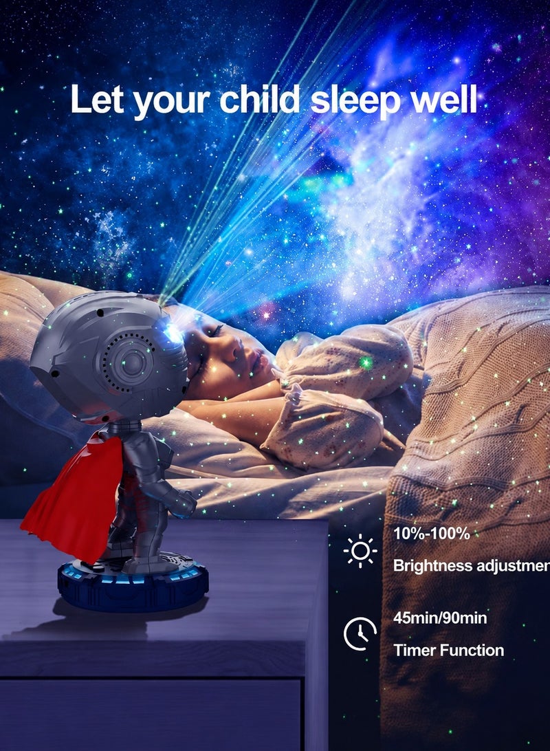 ARNOTEC Mecha Warrior Star Projector – 2-in-1 Nebula Galaxy Light with Remote Control, Timer (45/90min), Adjustable Head, Dual-Eye Projection, Room Decor for Kids & Home - Image 4