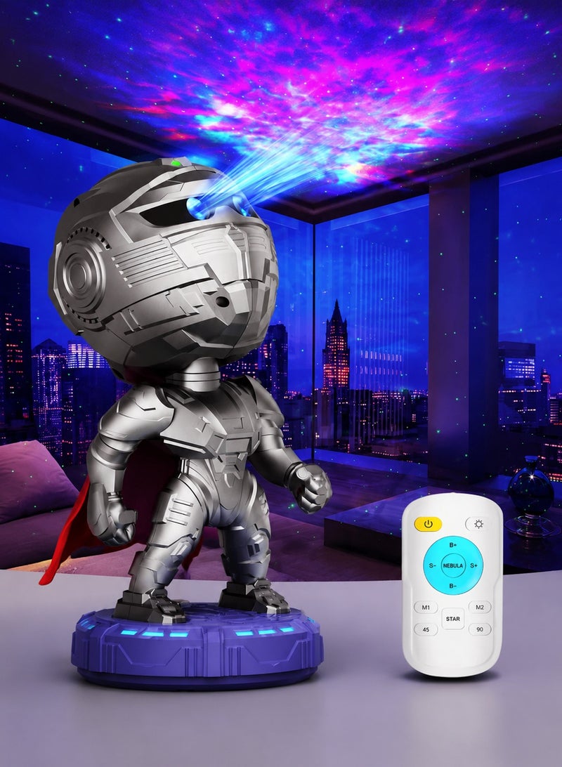 ARNOTEC Mecha Warrior Star Projector – 2-in-1 Nebula Galaxy Light with Remote Control, Timer (45/90min), Adjustable Head, Dual-Eye Projection, Room Decor for Kids & Home - Image 5