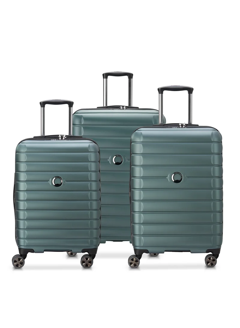 Delsey Delsey Shadow 5.0 Hardcase Expendable Double wheel luggage trolley suitcase 3pcs set (L+M+S) 55/70/82cm green