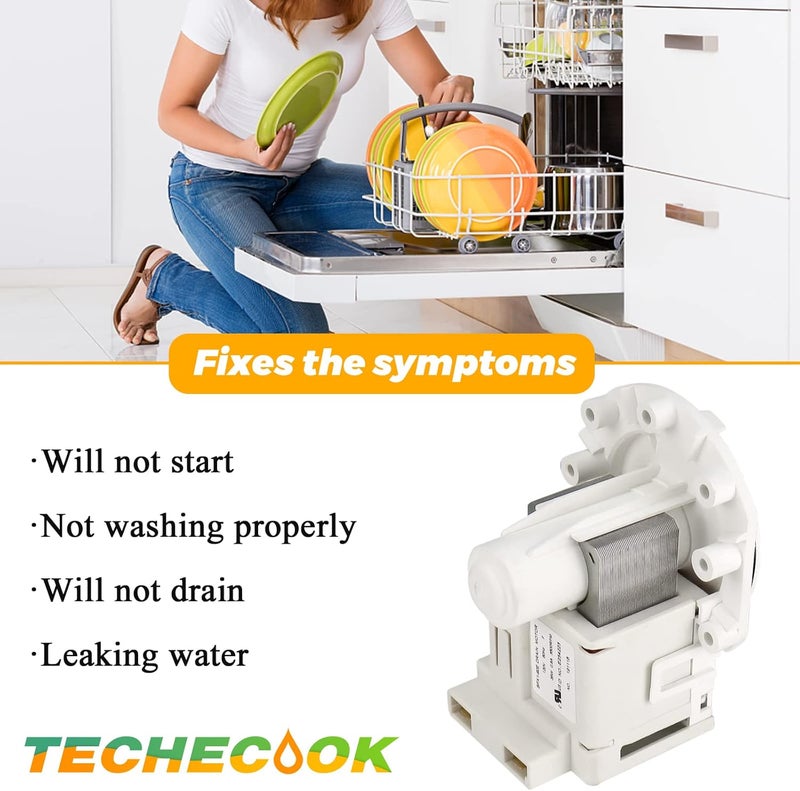 Techecook A00126401 AP5690431 bpx1-90e Dishwasher Drain Pump by - Fit for Frigidaire Kenmore Dishwasher - Replacement Part 5304492415 bpx1-90e 154736201 PS8689824 AP5690431 - Image 3